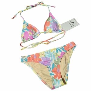 New Billabong Beach Babe Two Piece Bikini Set Size Small